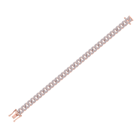 Chain diamond bracelet in white gold with white diamonds of 3.95 ct in weight