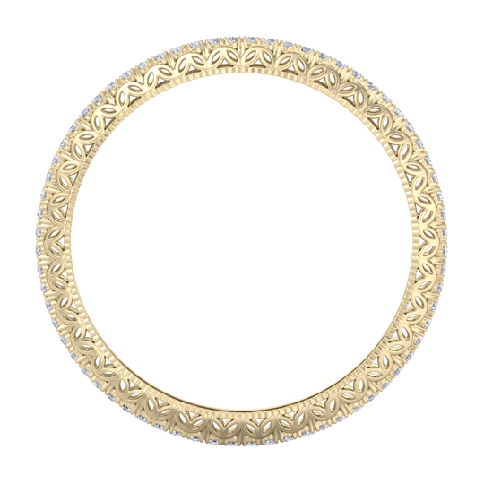 Classic bangle in yellow gold with white diamonds of 11.04 ct in weight