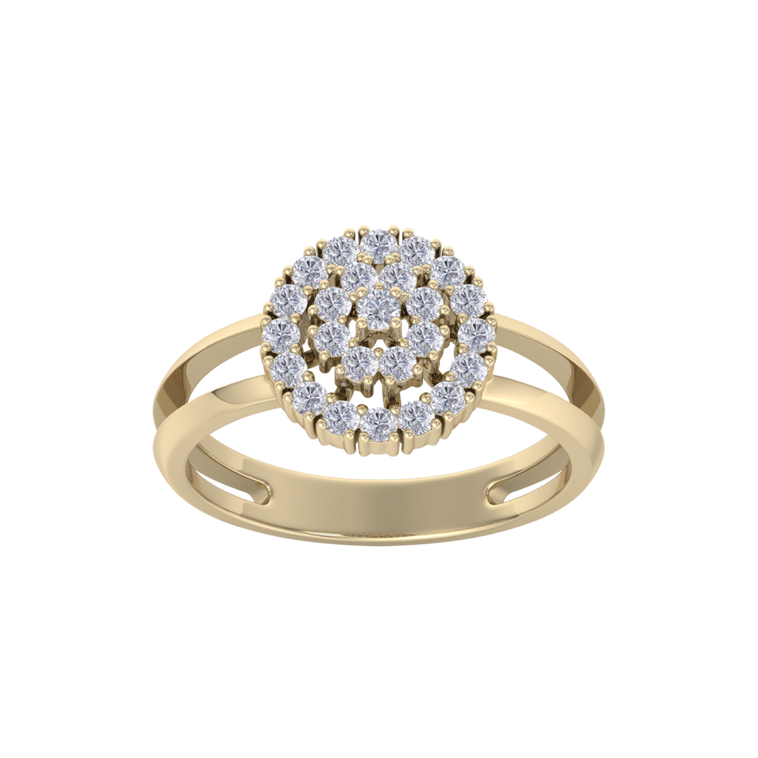 Beautiful ring in yellow gold with white diamonds of 0.60  ct in weight
