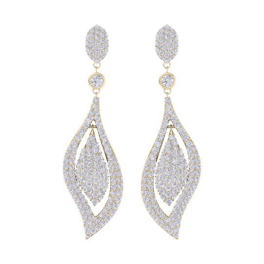 Teardrop earrings in rose gold with white diamonds of 1.08 ct in weight