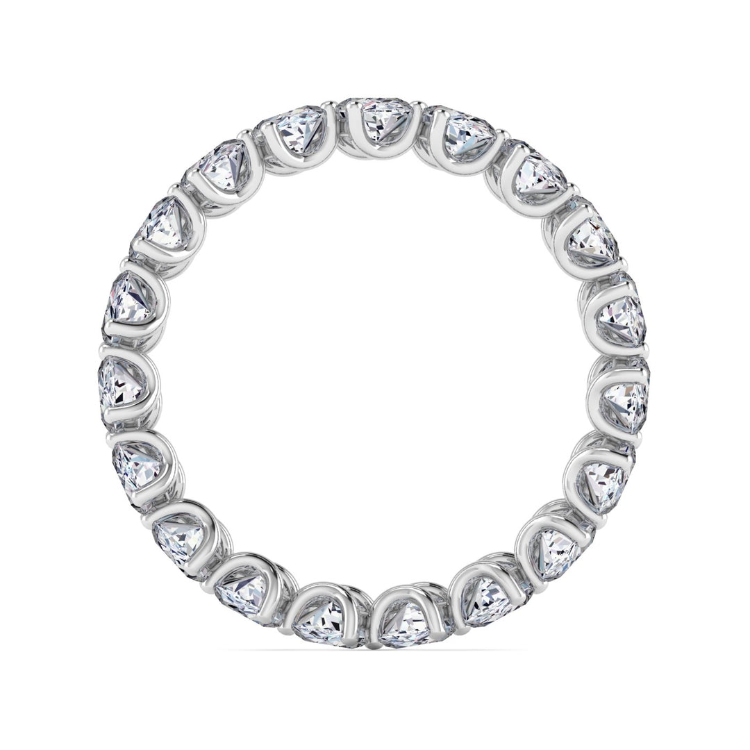 18K gold women's slanted oval prong set eternity band ring VS diamonds 2.75 ct. in weight