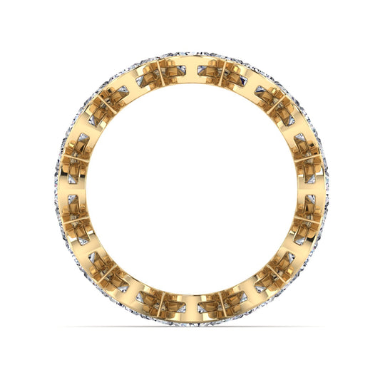 18K gold women's north south pear bezel eternity band ring VS diamonds 3.25 ct. in weight