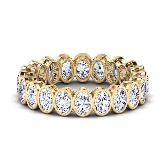 18K - Women's classic eternity band ring with oval shape VS diamonds 2.94 ct. in weight