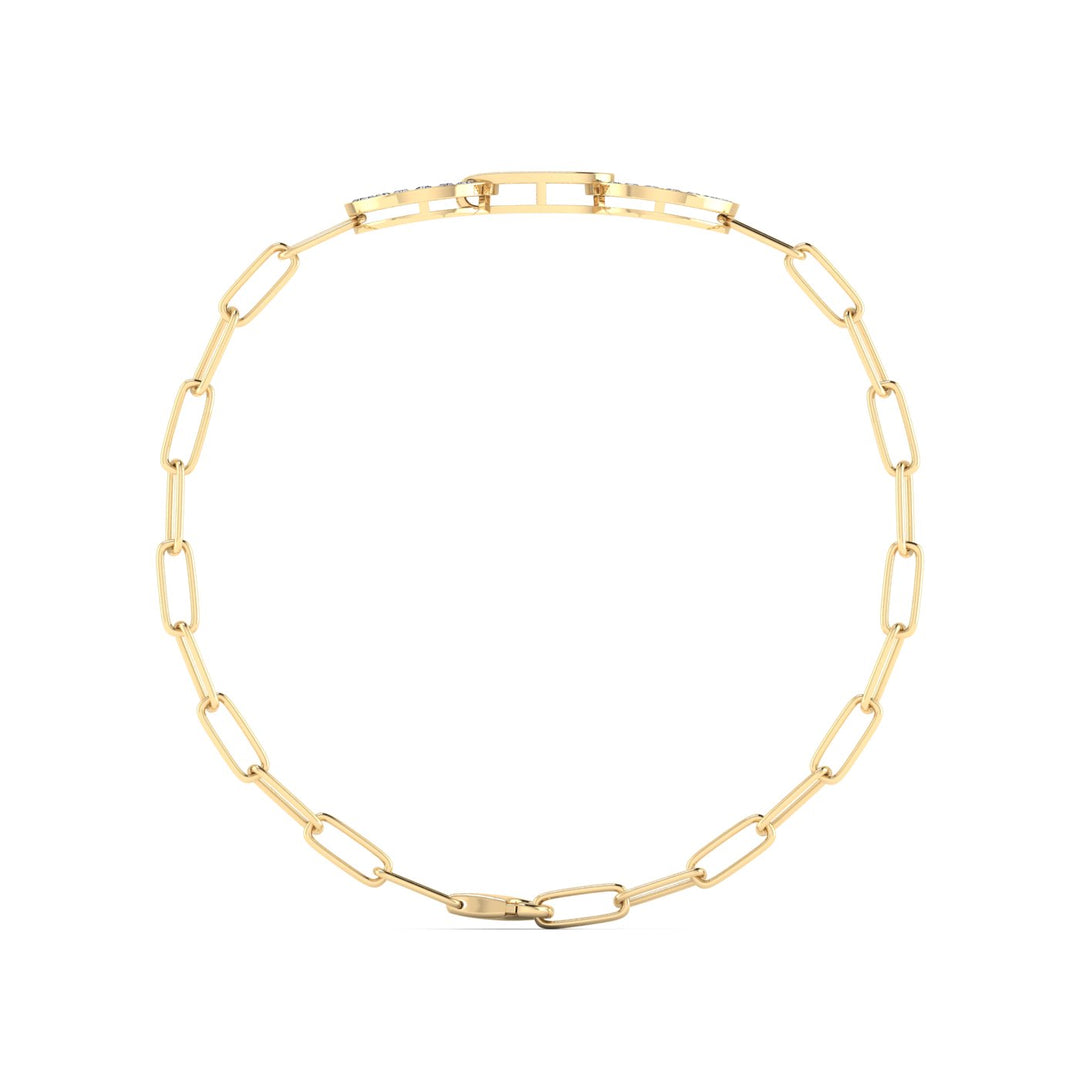 18K gold women's bracelet with black enamel VS diamonds 0.64 ct. in weight