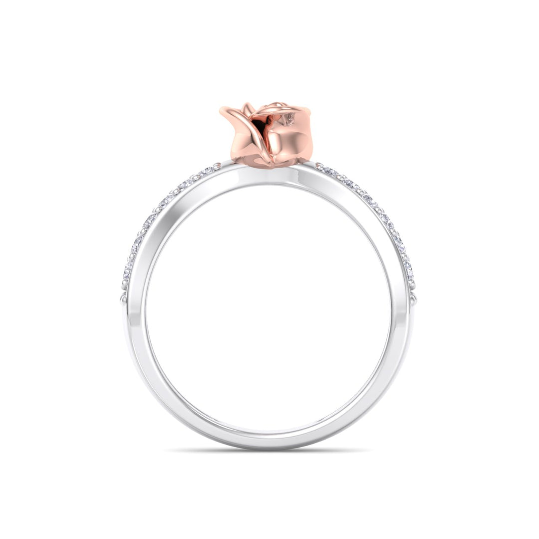Rose Garden ring in white gold with white diamond of 0.25 ct in weight