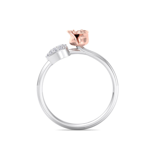 Rose Garden ring in white gold with white diamond of 0.10 ct in weight