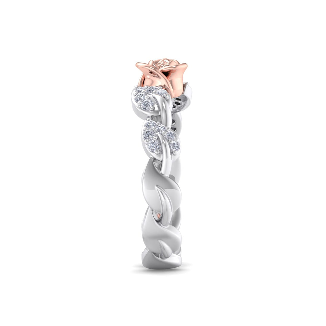 Rose Garden ring in white gold with white diamond of 0.24 ct in weight