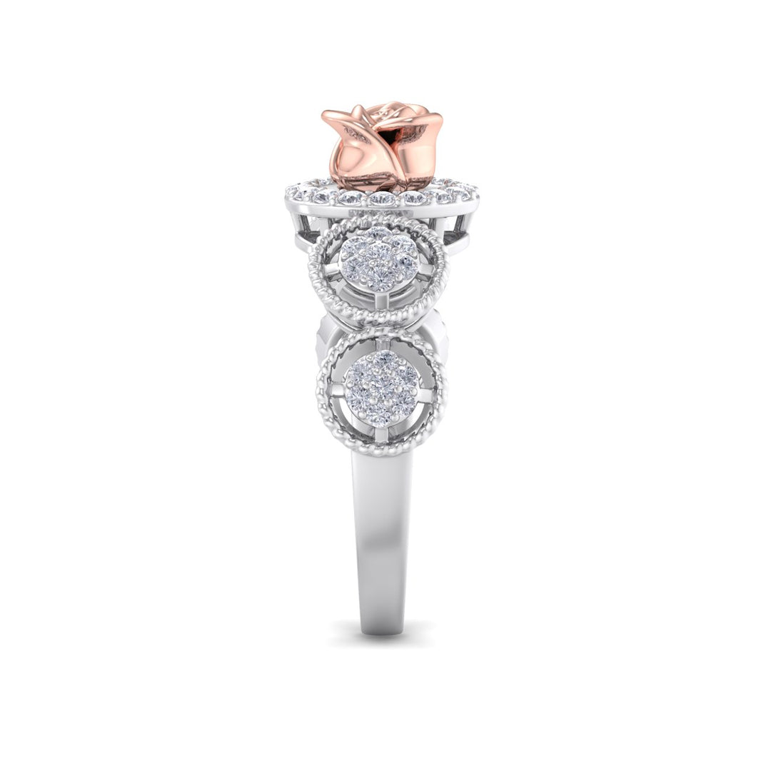 Rose Garden ring in white gold with white diamond of 0.30 ct in weight