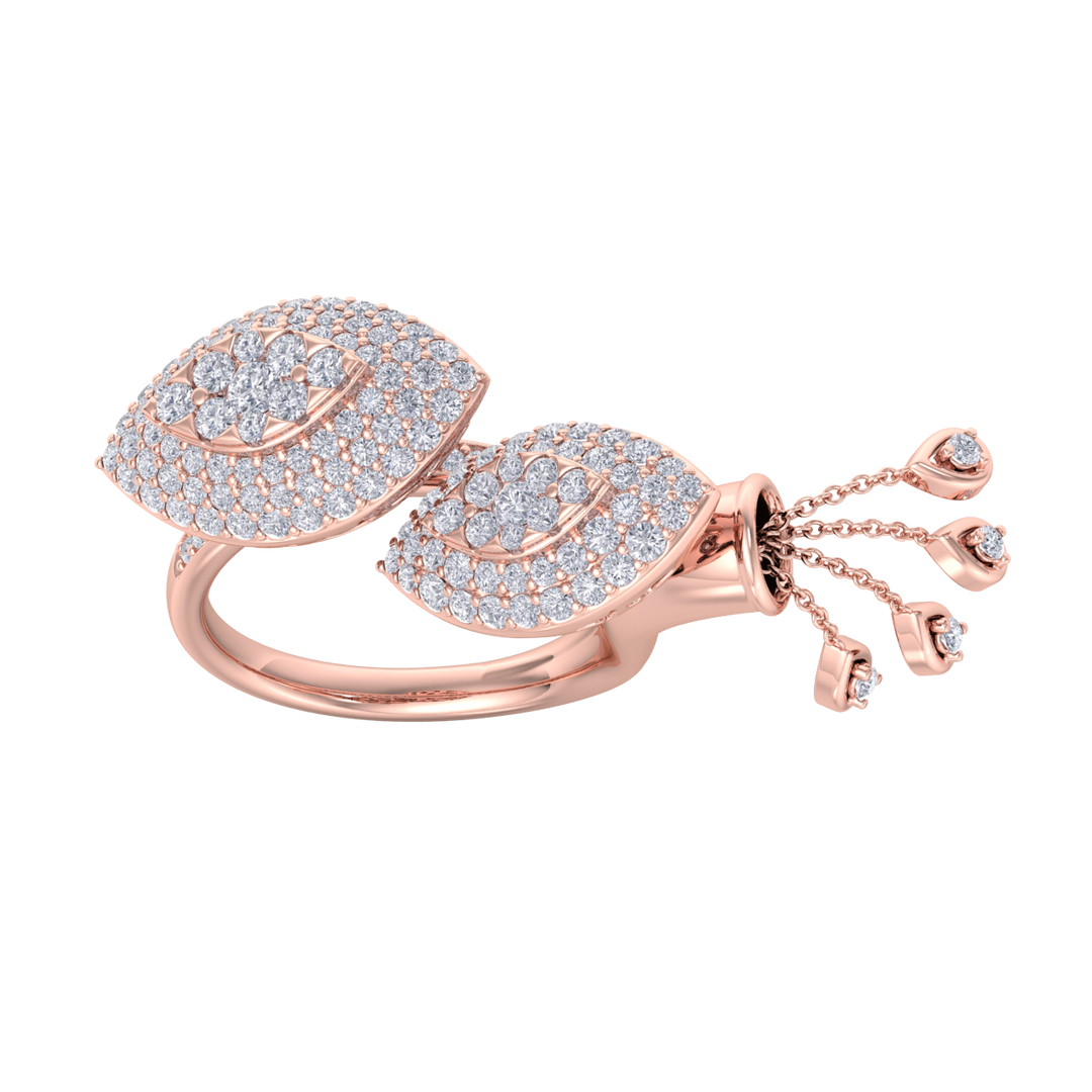 Diamond ring in rose gold with white diamonds of 1.73 ct in weight