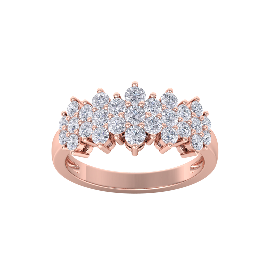 Beautiful ring in rose gold with white diamonds of 1.16 ct in weight