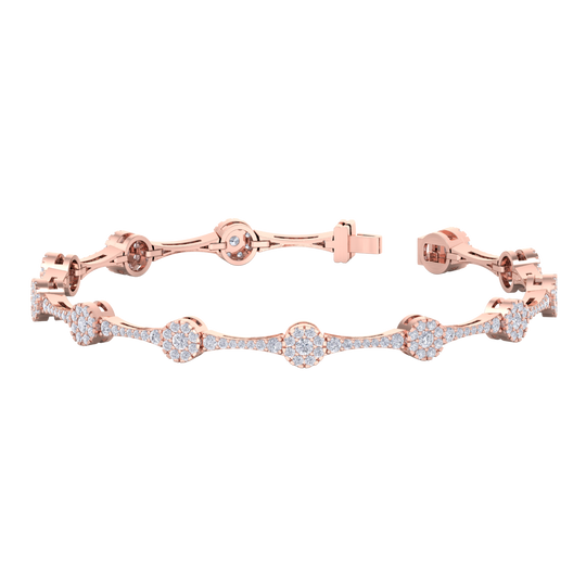 Bracelet in yellow gold with white diamonds of 2.31 ct in weight