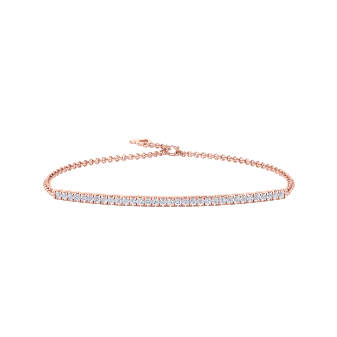 Classic bracelet in rose gold with white diamonds of 0.31 ct in weight