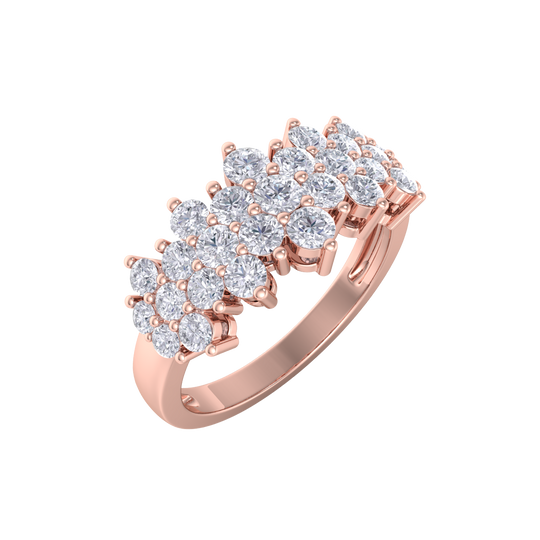 Beautiful ring in rose gold with white diamonds of 1.16 ct in weight