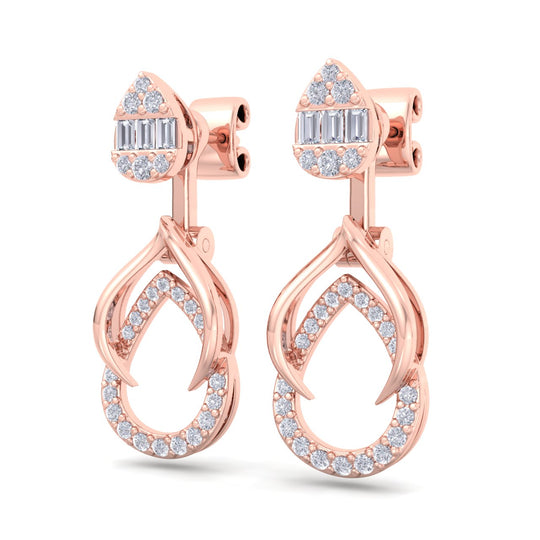 Elegant earrings in yellow gold with white diamonds of 0.54 ct in weight - HER DIAMONDS®