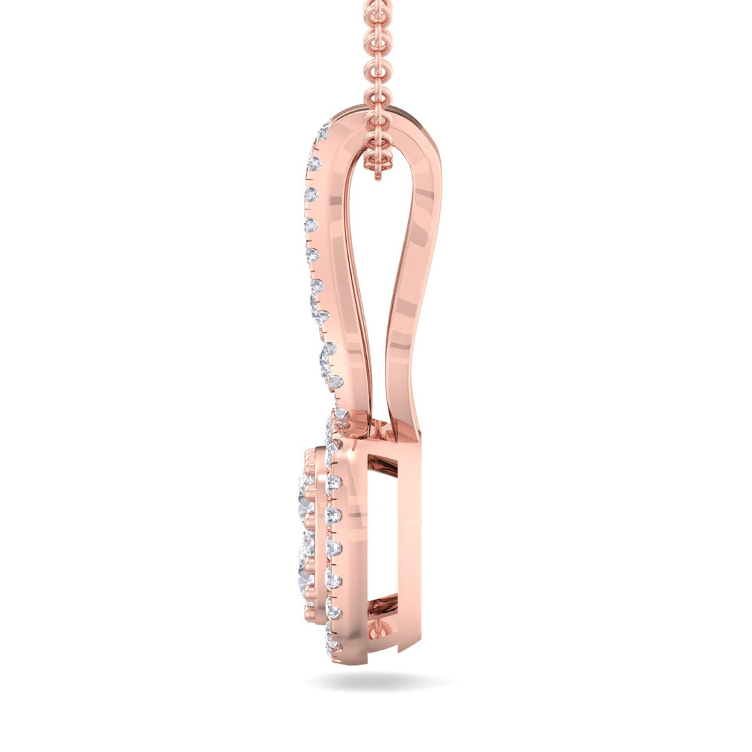 Square pendant in white gold with white diamonds of 0.36 ct in weight - HER DIAMONDS®