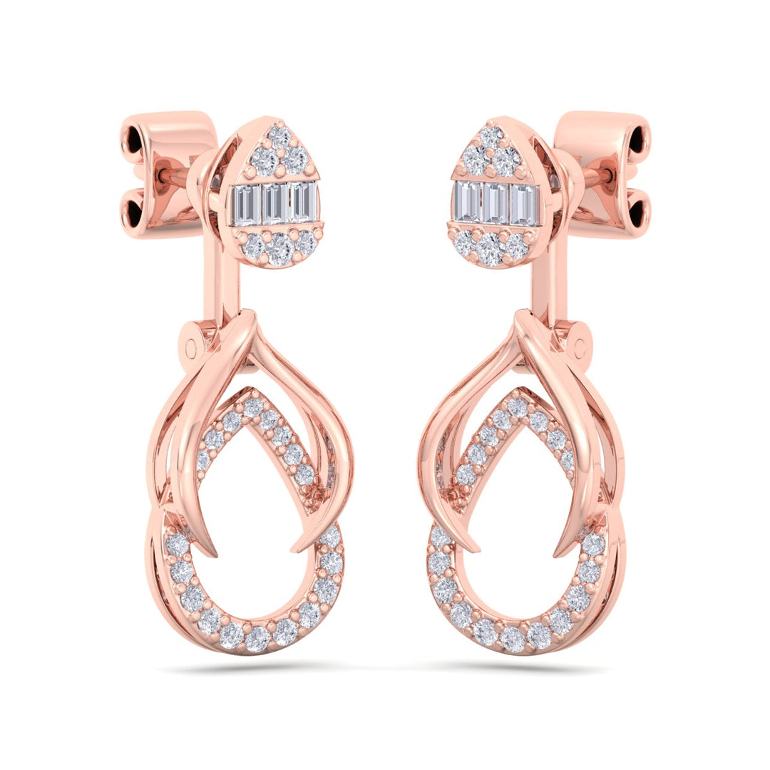 Elegant earrings in white gold with white diamonds of 0.54 ct in weight - HER DIAMONDS®