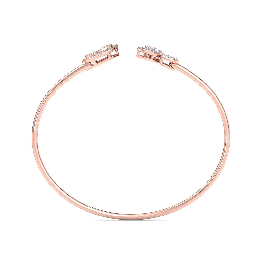 Bracelet in yellow gold with white diamonds of 0.68 ct in weight