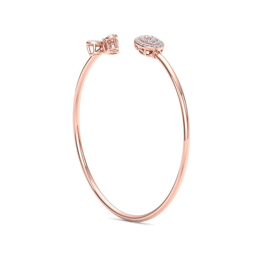 Bracelet in rose gold with white diamonds of 0.48 ct in weight