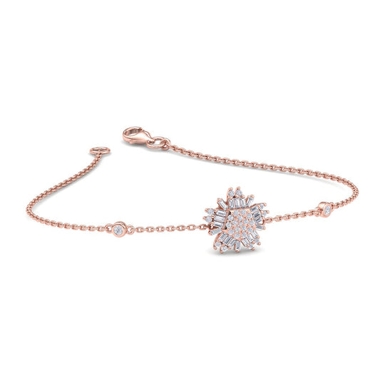 Snowflake shaped bracelet in white gold with white diamonds of 0.31 ct in weight - HER DIAMONDS®