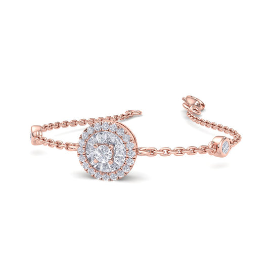 Round shape bracelet in white gold with white diamonds of 0.15 ct in weight - HER DIAMONDS®