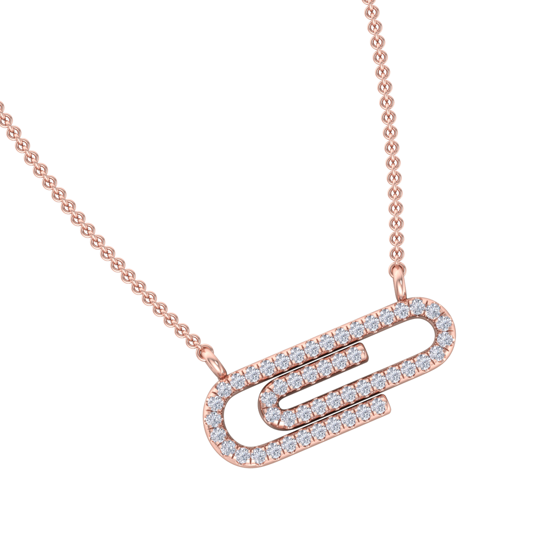 Diamond link necklace in rose gold with white diamonds of 0.25 ct in weight