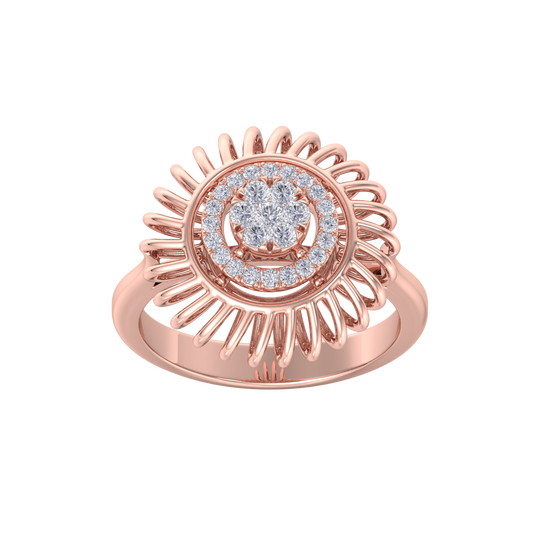 Diamond ring in rose gold with white diamonds of 0.23 ct in weight