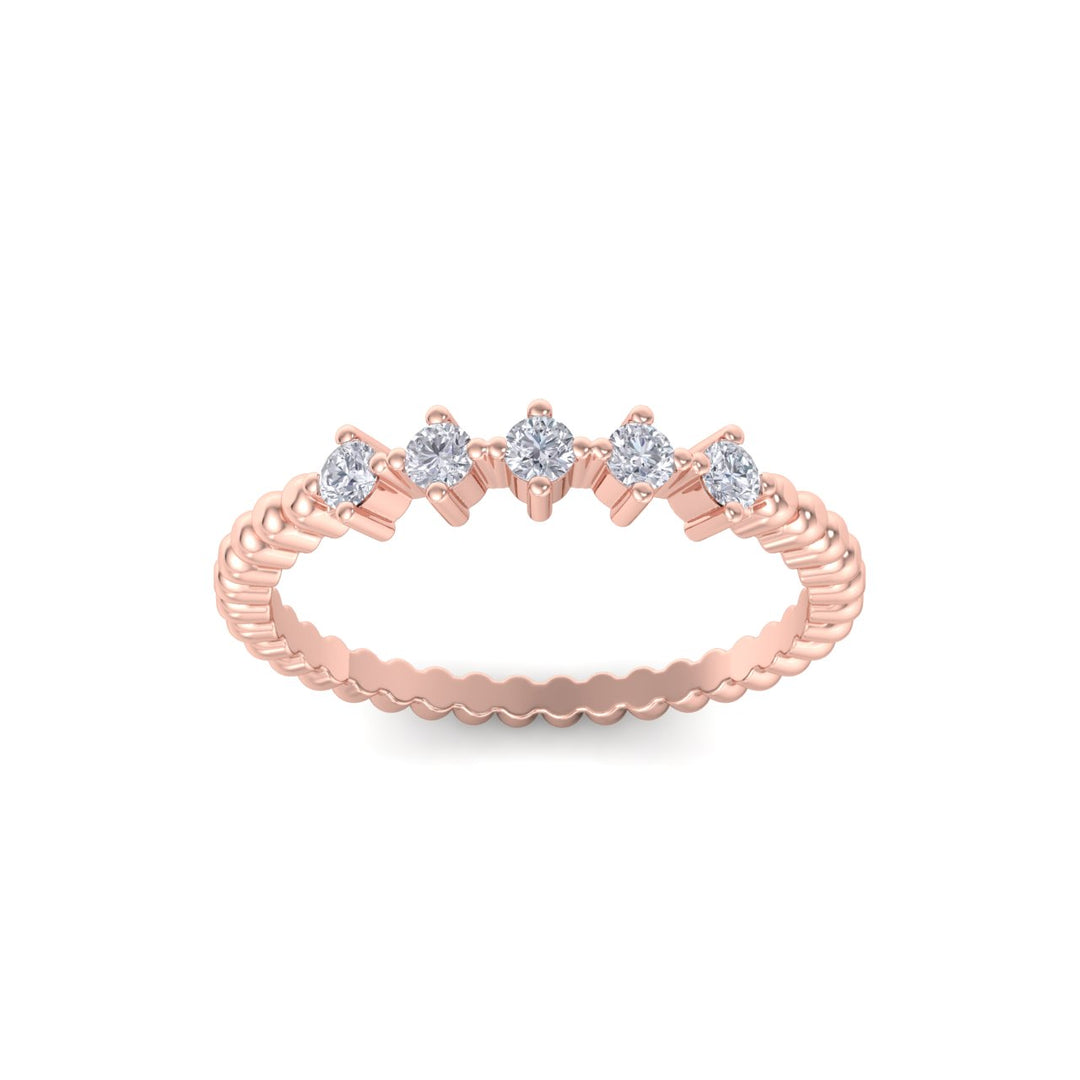 Diamond ring in rose gold with white diamonds of 0.20 ct in weight