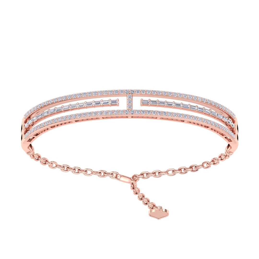 Bracelet in rose gold with white diamonds of 1.75 ct in weight