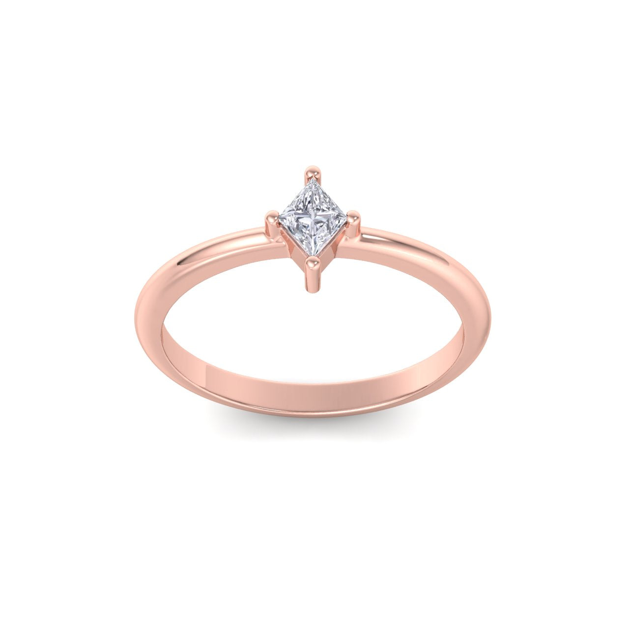 Petite Diamond ring in rose gold with white diamonds of 0.25 ct in weight
