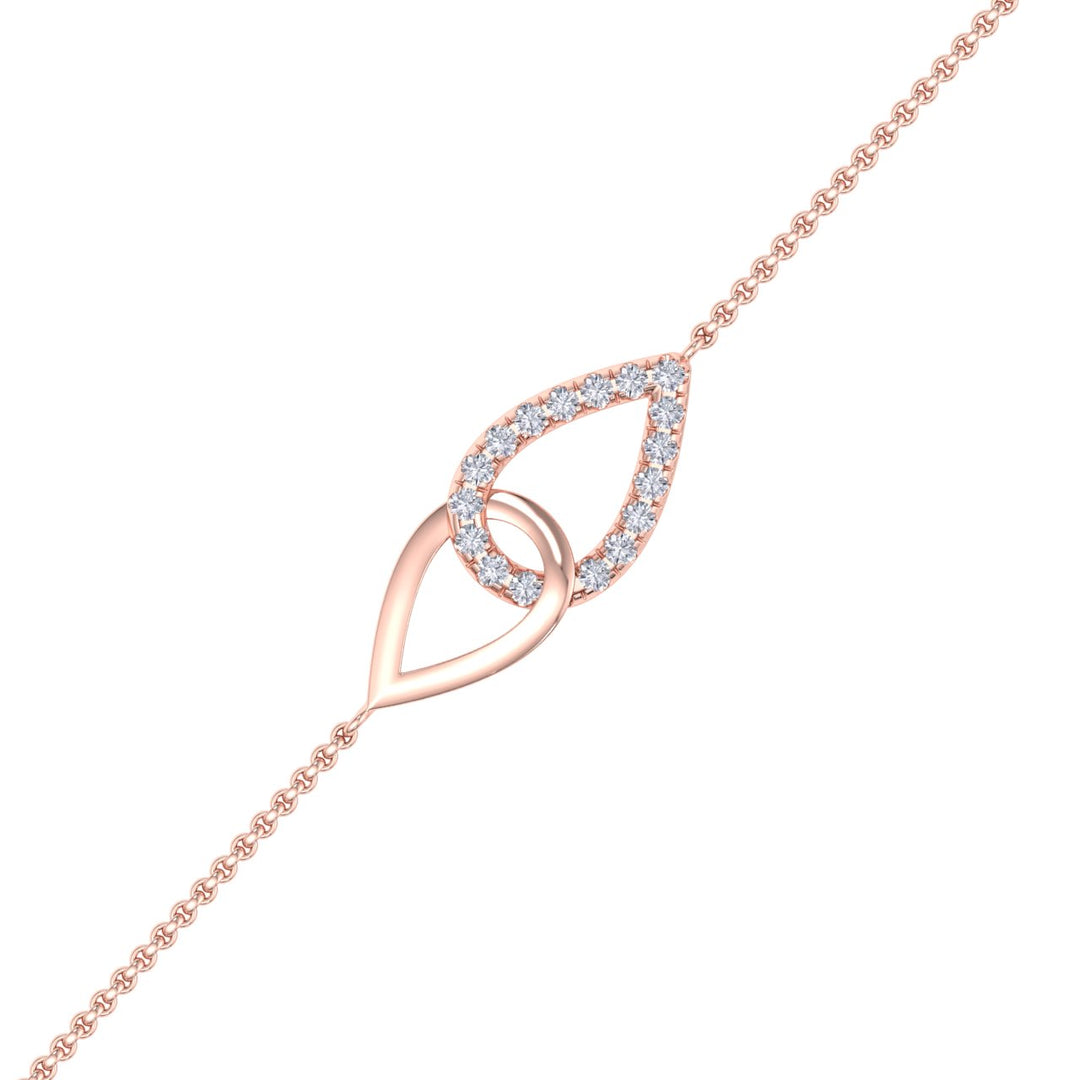 Bracelet in rose gold with white diamonds of 0.51 ct in weight