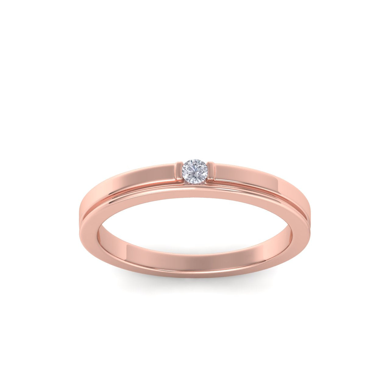 Beautiful Ring in rose gold with white diamonds of 0.05 ct in weight