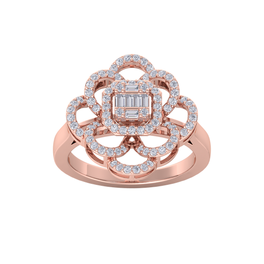 Diamond ring in rose gold with white diamonds of 0.53 ct in weight