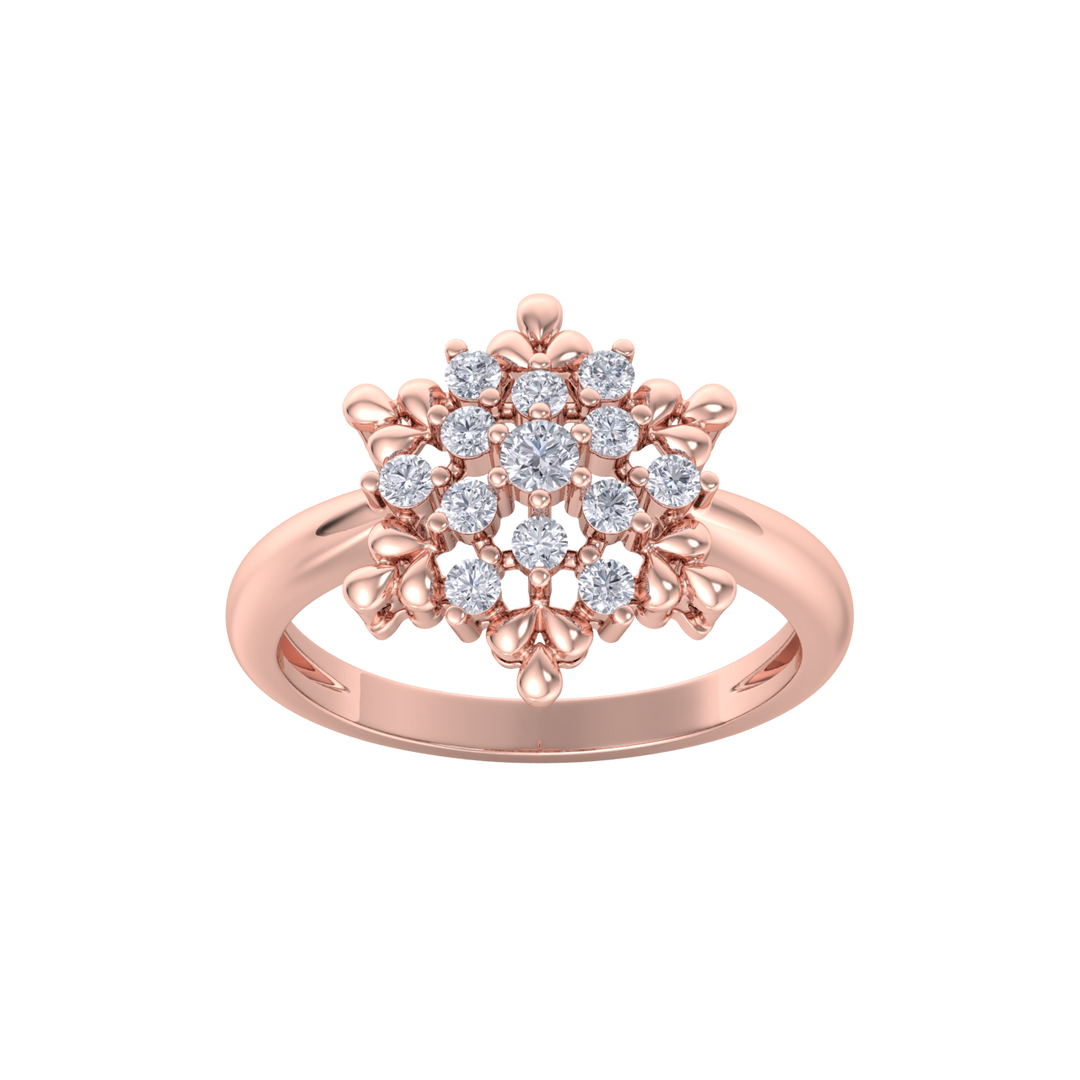 Diamond ring in rose gold with white diamonds of 0.37 ct in weight