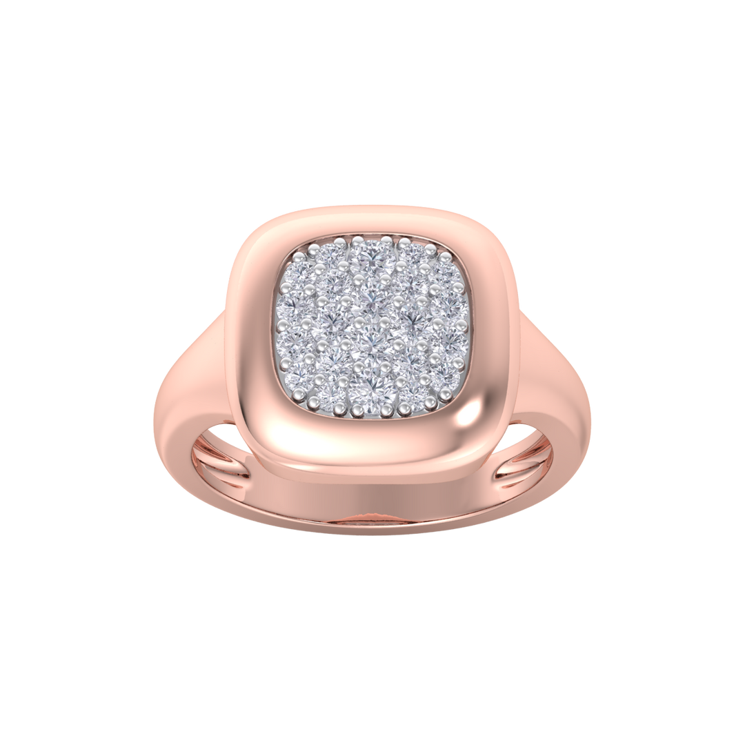 Diamond ring in yellow gold with white diamonds of 0.41 ct in weight