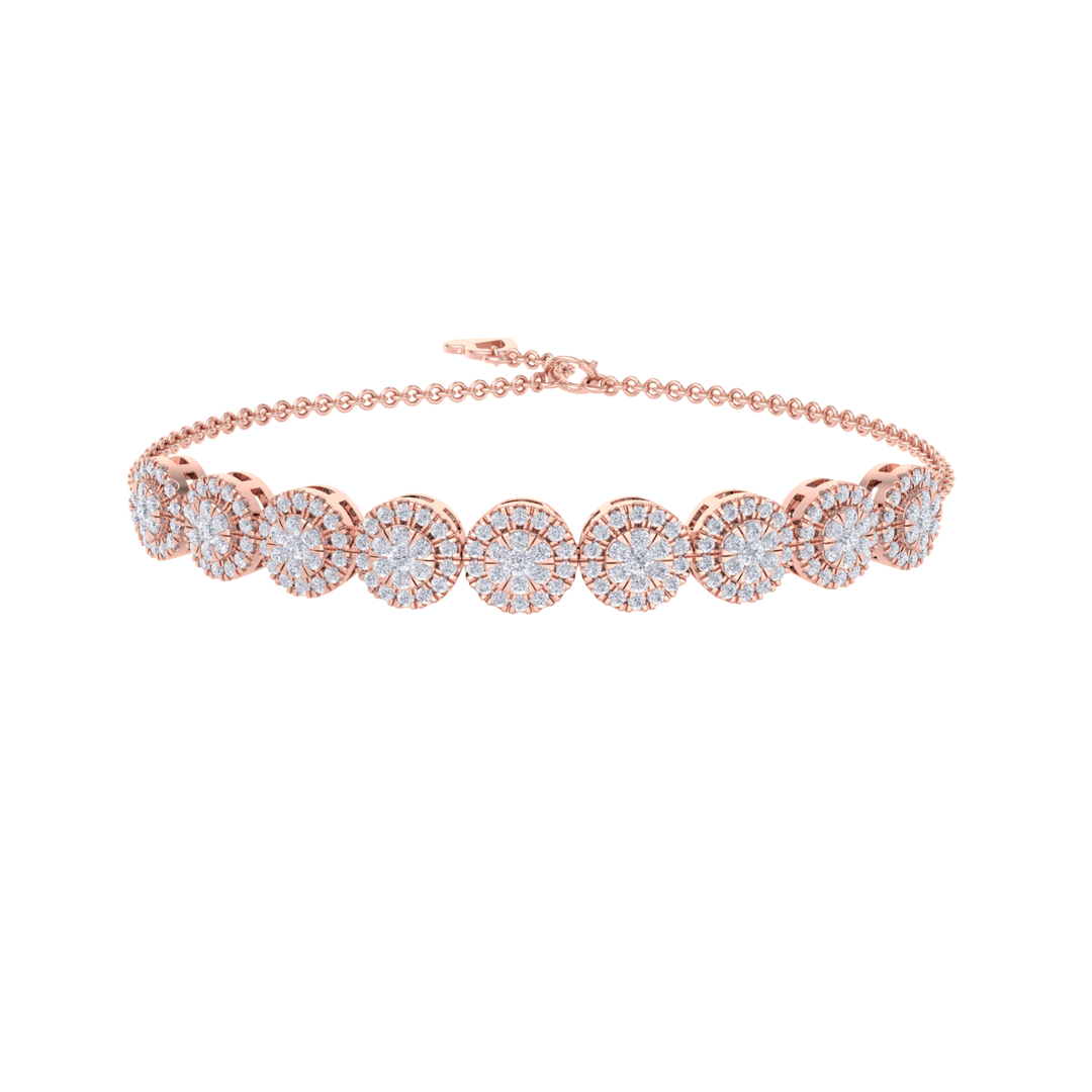Diamond bracelet in rose gold with white diamonds of 1.12 ct in weight