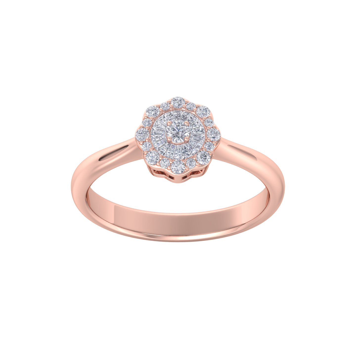 Diamond ring in rose gold with white diamonds of 0.32 ct in weight