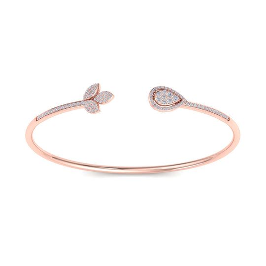 Bracelet in rose gold with white diamonds of 0.56 ct in weight