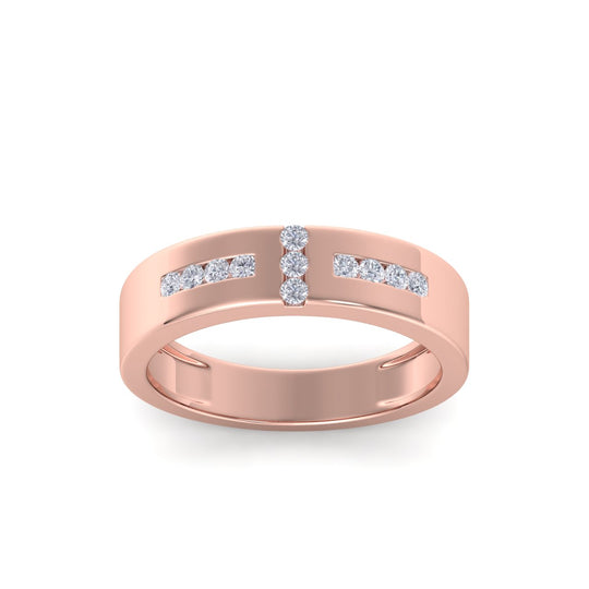 Beautiful Ring in rose gold with white diamonds of 0.17 ct in weight