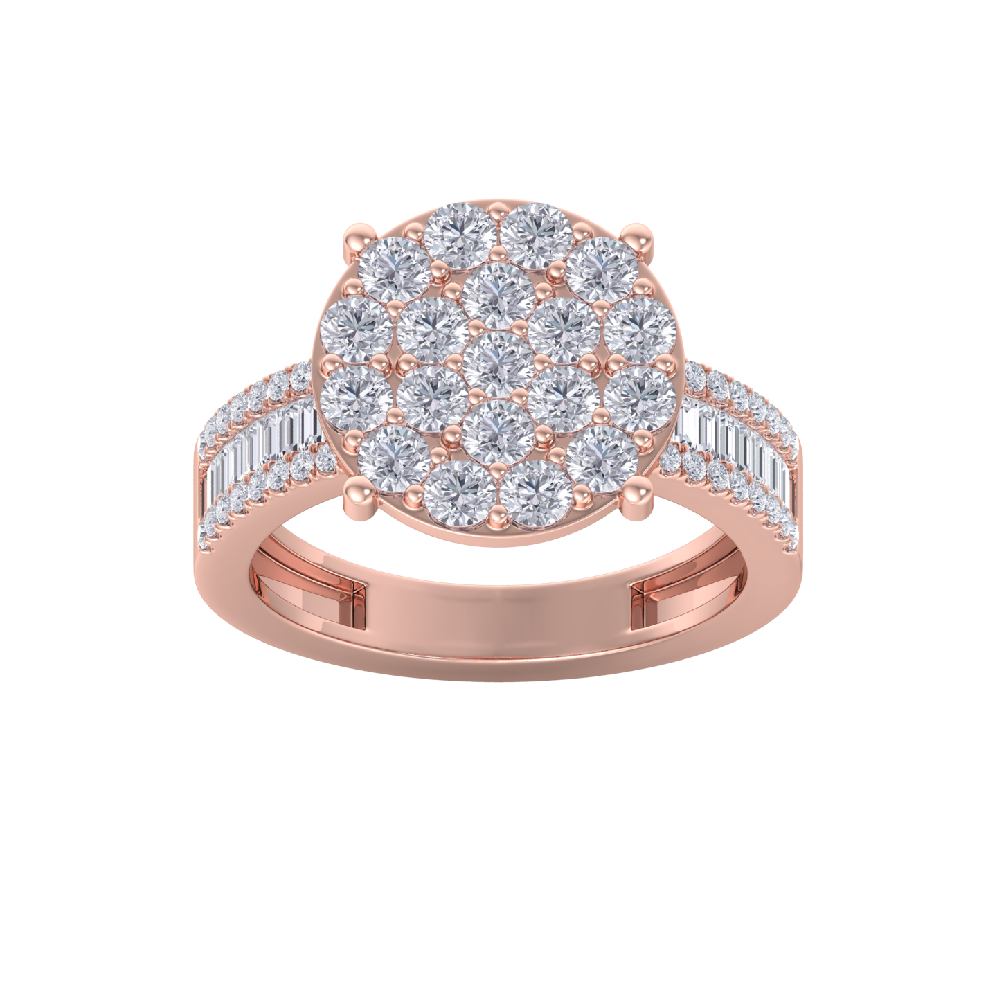 Diamond ring in rose gold with white diamonds of 1.59 ct in weight