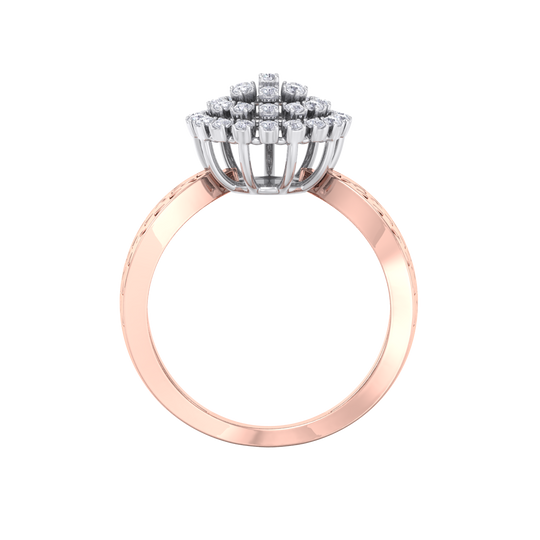 Diamond ring in yellow gold with white diamonds of 0.33 ct in weight