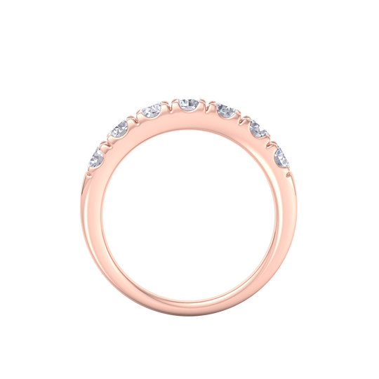 Classic Wedding band in rose gold with white diamonds of 1.16 ct in weight