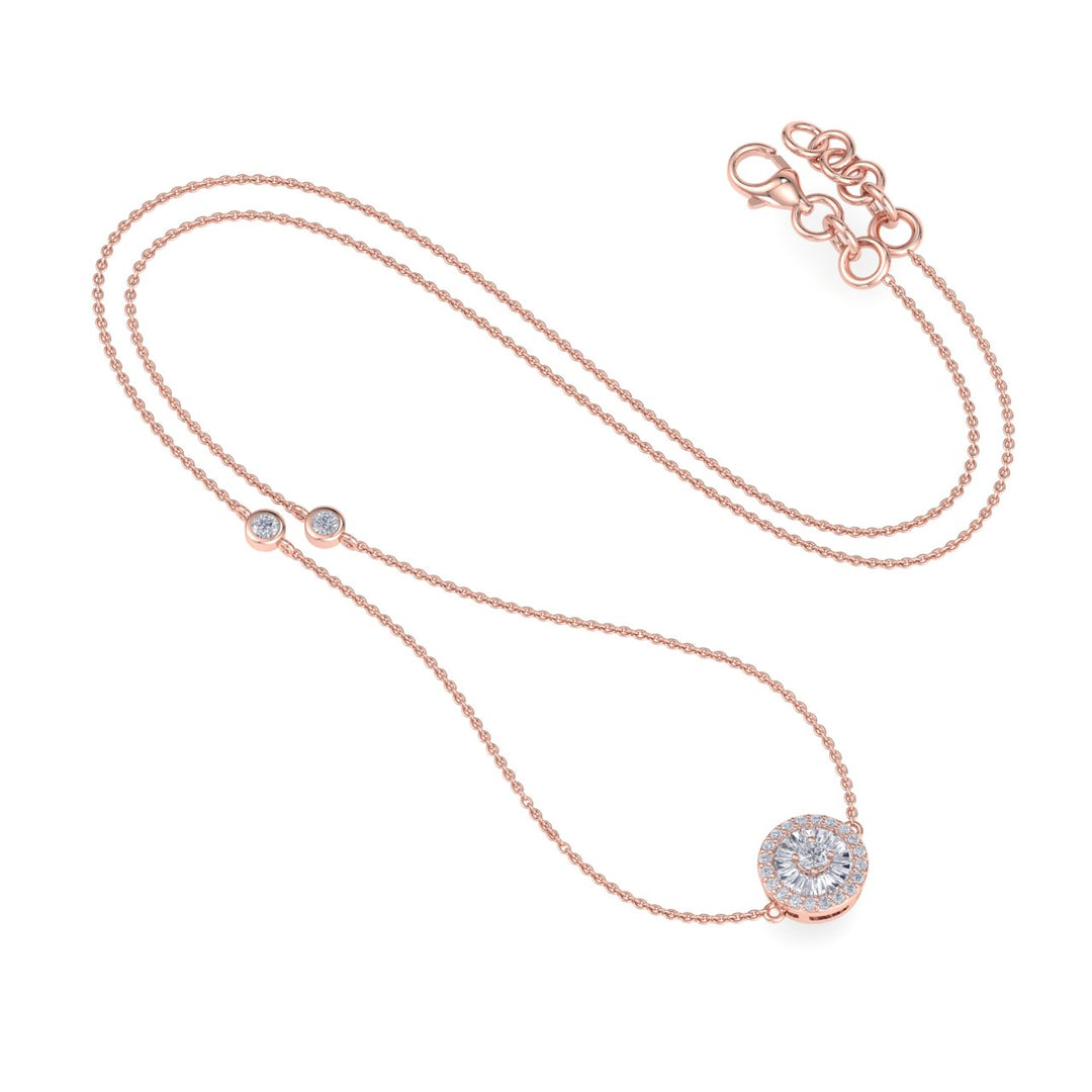 Beautiful Necklace in rose gold with white diamonds of 0.37 ct in weight