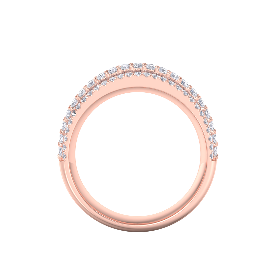 Diamond ring in rose gold with white diamonds of 0.85 ct in weight