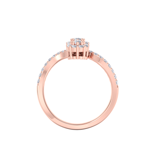 Diamond ring in yellow gold with white diamonds of 0.53 ct in weight