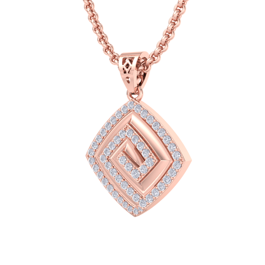 Square Pendant in white gold with white diamonds of 0.61 ct in weight