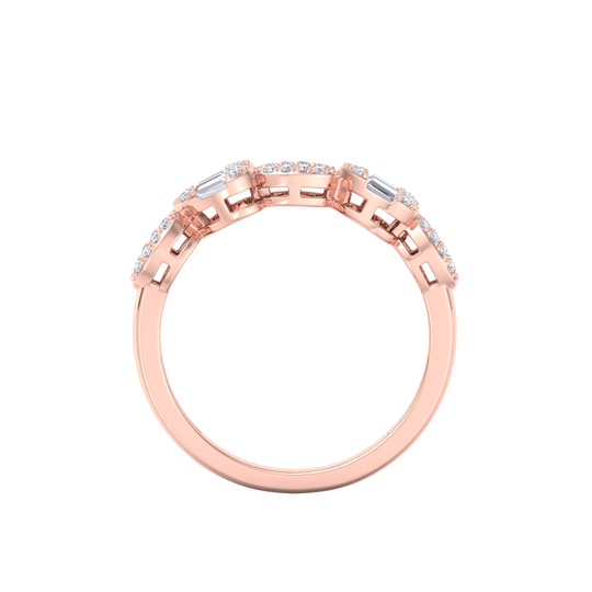 Beautiful Ring in rose gold with white diamonds of 0.49 ct in weight
