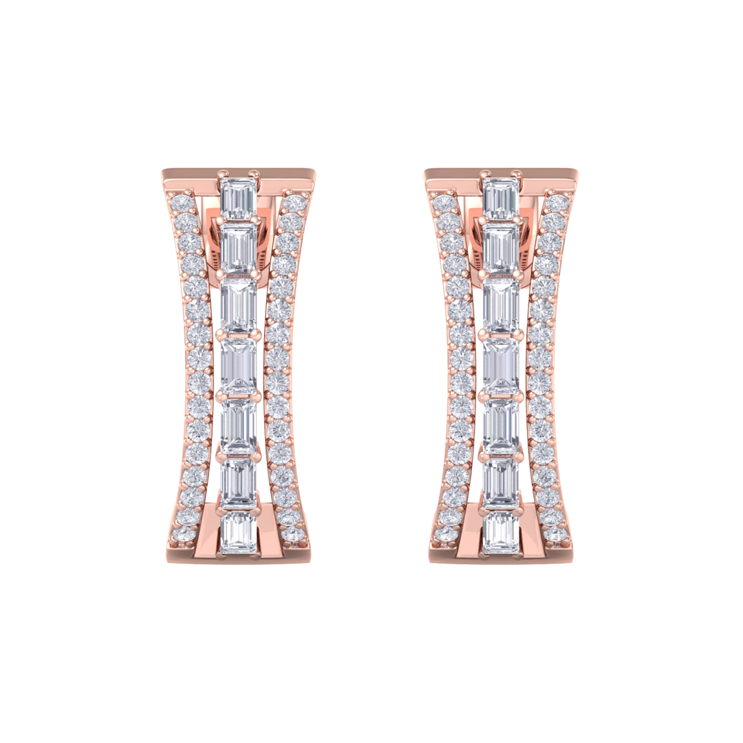 Diamond earrings in rose gold with white diamonds of 1.13 ct in weight
