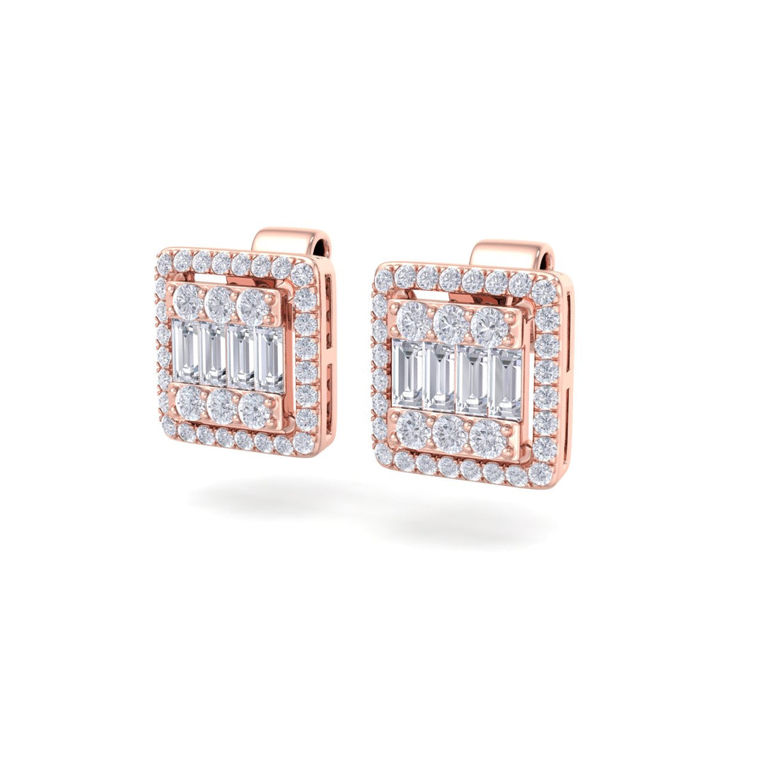 Beautiful Earrings in white gold with white diamonds of 0.65 ct in weight