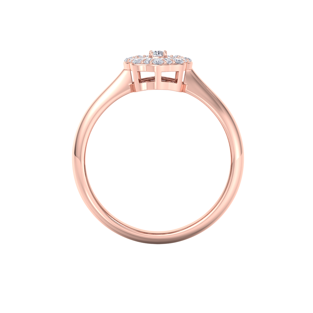 Diamond ring in rose gold with white diamonds of 0.32 ct in weight