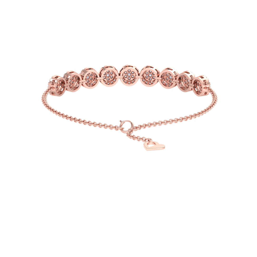 Diamond bracelet in rose gold with white diamonds of 1.12 ct in weight